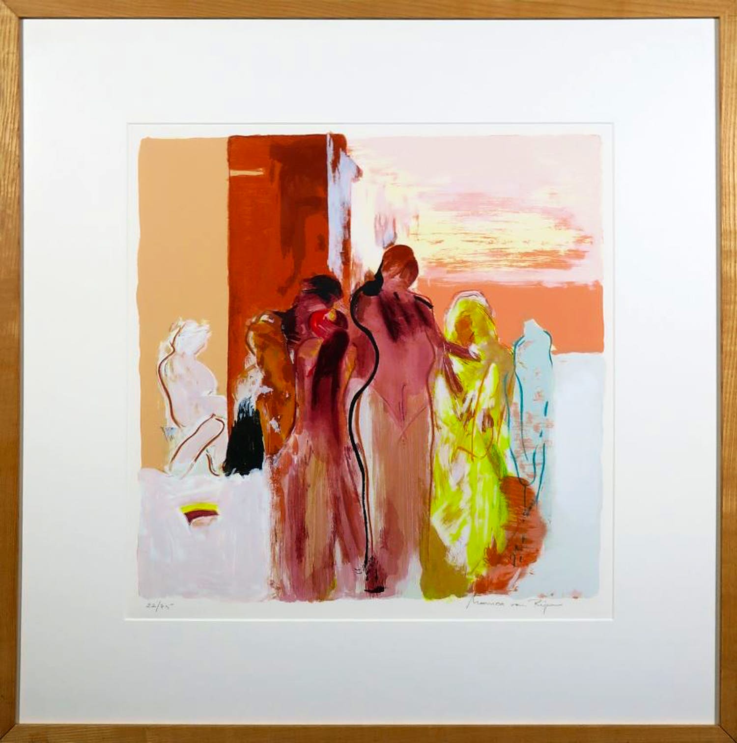 Monica van Rijn - Zeefdruk, Bathhouse - Ingelijst verkocht voor € 30!