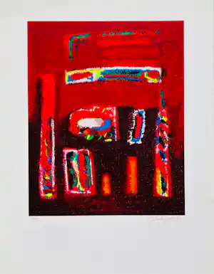 Jan Radersma - compositie in rood verkauft für € 65!