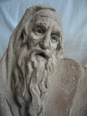 Niet of onleesbaar gesigneerd - Buste , aardewerk – Mozes en de tien geboden - gesigneerd - 1967 kopen? Bied vanaf 1!