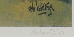 Rob Houdijk - Offset-litho, Kippenhok - Ingelijst kopen? Bied vanaf 35!