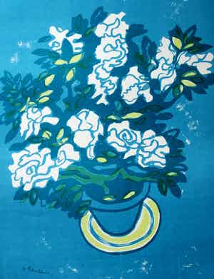 Jan van Keulen - Litho: Bloemstilleven verkocht voor € 25!