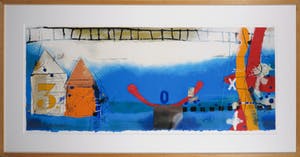 Theo Koster - Zeefdruk en collage, Zonder titel - Ingelijst (Groot) kopen? Bied vanaf 50!