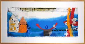 Theo Koster - Zeefdruk en collage, Zonder titel - Ingelijst (Groot) verkocht voor € 50!