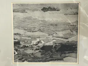 Reinder Homan - Ets/ Aquatint - Landschap: Zicht op een dal kopen? Bied vanaf 80!