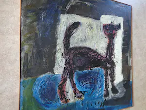 Martin van Wordragen - DE KAT / OLIEVERF DOEK / 101x101cm / KADER / SIG / 1978 kopen? Bied vanaf 360!