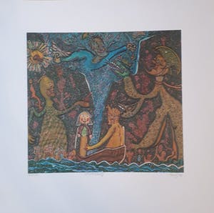 Pjeroo Roobjee - Gesigneerde kleurrijke zeefdruk - Superbaby - !!! kopen? Bied vanaf 60!