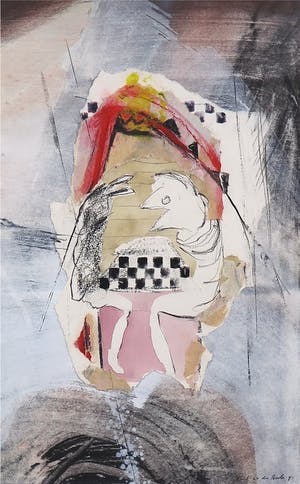 Ruud van der Beele - Gemengde techniek op papier, Z.t. Abstract - Ingelijst kopen? Bied vanaf 1!
