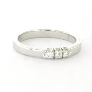 14k wit gouden ring met briljant geslepen diamant tot. 0.12ct – F/G – VS/SI kopen? Bied vanaf 385!