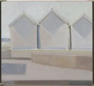 Paul Versteeg - Acryl op paneel, Strandhuisjes kopen? Bied vanaf 80!