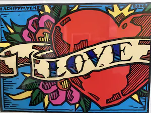 Henk Schiffmacher - Love - zeefdruk kopen? Bied vanaf 85!