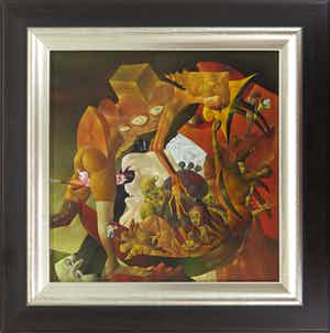 Yuri Tsvetaev - Olieverf op paneel, The Trap of Instinct verkocht voor € 350!