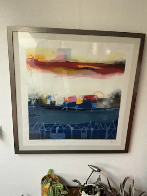 Theo Koster - Zeefdruk op geschept papier Nr. 85 - Paysage I - Ingelijst (Groot) kopen? Bied vanaf 70!