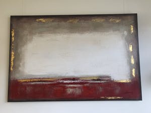 Niet of onleesbaar gesigneerd - Abstract werk met rood en goud kopen? Bied vanaf 1!