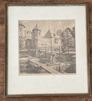 Dirk Harting - 1x Westsingel Amersfoort + 1x Koppelpoort Amersfoort (onleesbaar gesigneerd) kopen? Bied vanaf 1!