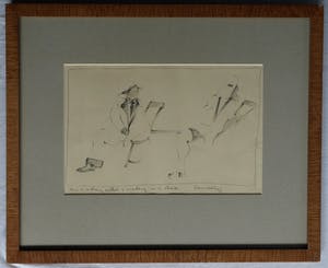Hans Konings - Ingelijste tekening , “Meeting on a Chair” kopen? Bied vanaf 35!
