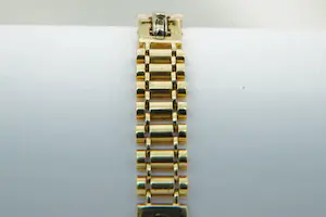 53- Mooie 18 Krt bicolor gouden unisex armband - "treinrails" schakel - gekeurd kopen? Bied vanaf 1110!