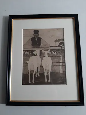 AcheterJan Mankes - Originele Heliogravure, Boer met zijn geiten? Enchérissez de 120!