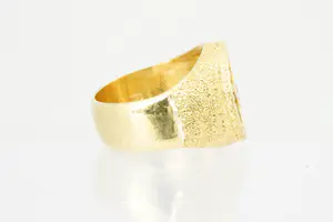 17 - Opvallende 18 karaats geel-goud & diamanten (0.10ct) STER ring - gekeurd kopen? Bied vanaf 320!