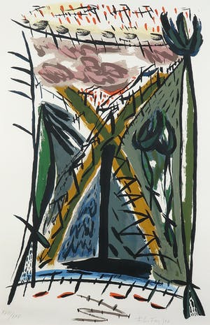 Flora Fong - Zeefdruk, Zonder titel - Ingelijst kopen? Bied vanaf 35!