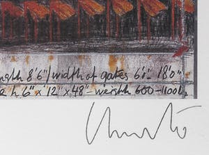 Christo - Handgesigneerd exemplaar The Gates met stofmonster - Ingelijst kopen? Bied vanaf 1!