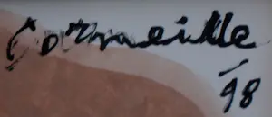 Corneille - Ingelijste inkttekening/aquarel op papier: La chatte - 1998(nette lijst) kopen? Bied vanaf 1295!