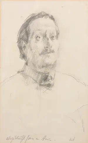 Niet of onleesbaar gesigneerd - Potloodtekening, Portret kopen? Bied vanaf 1!