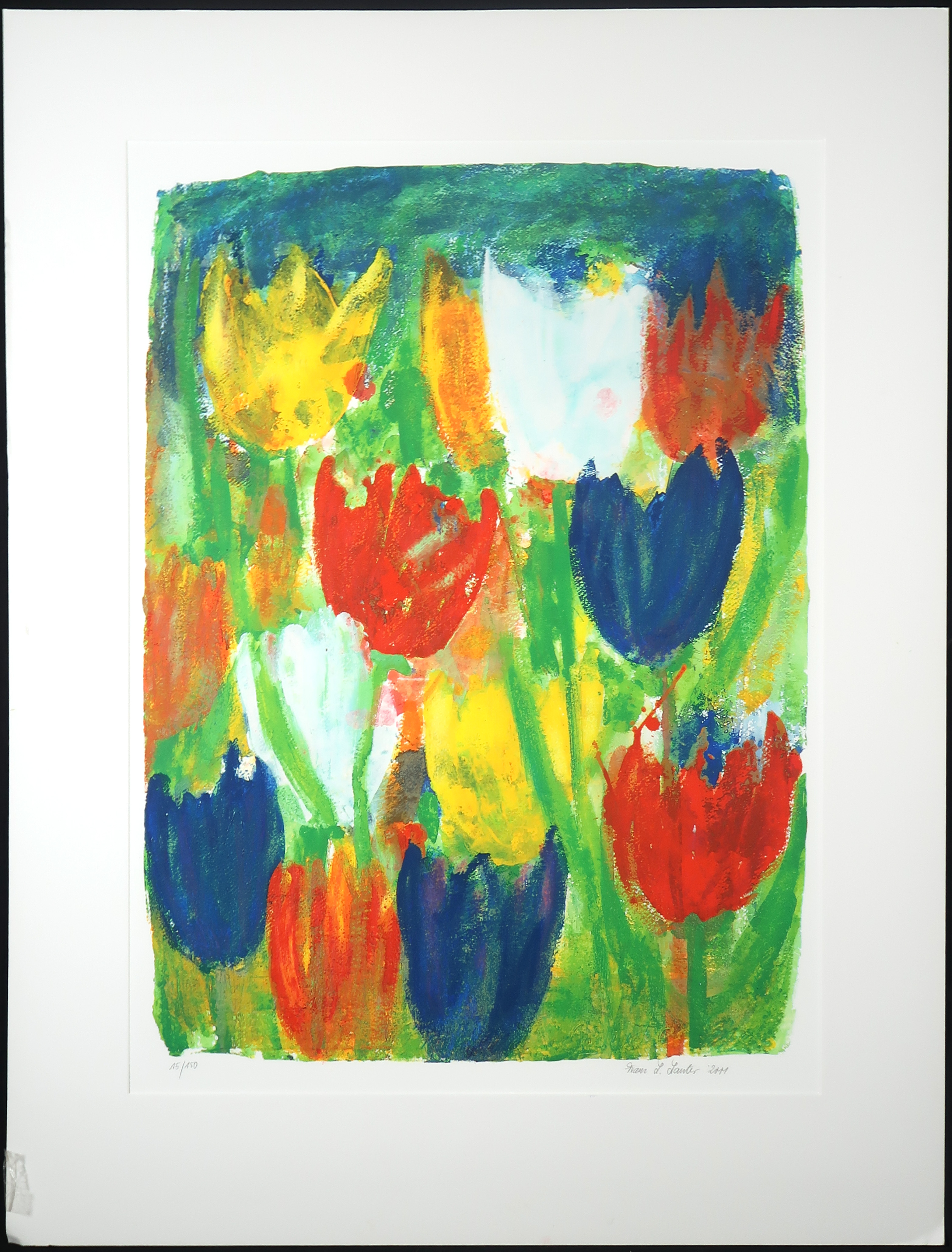 Franz Lauter - Zeefdruk, Tulpenveld kopen? Bied vanaf 40!