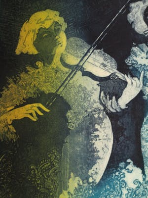 Michael Jepkes - Ets en aquatint , “Rococo Trio” – oplage 35 kopen? Bied vanaf 35!