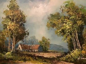 Henner Knauf - Doorkijkje met huis in bos. kopen? Bied vanaf 15!