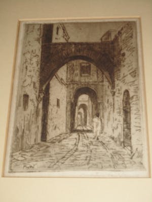 Martin van Waning - Ets - Stadsgezicht kopen? Bied vanaf 20!