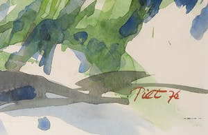 Piet Snoeren - Aquarel, Landschap met huis - Ingelijst kopen? Bied vanaf 1!