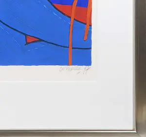 Corneille - Zeefdruk, Compositie met blauwe vrouw - Ingelijst (Groot) kopen? Bied vanaf 250!