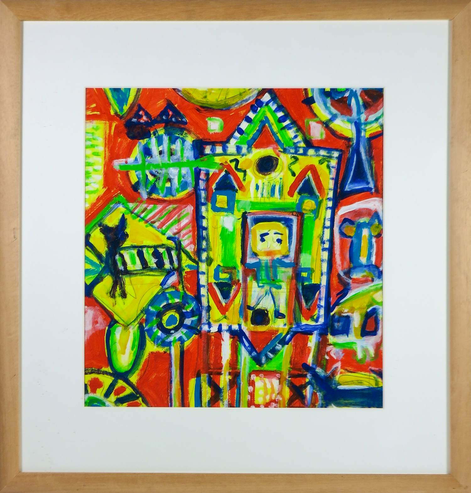 Gertie Janssen - Gouache en podlood op papier, Zonder titel - Ingelijst kopen? Bied vanaf 100!