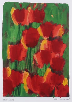 Ellen Meuwese - Litho, Tulpen - Ingelijst kopen? Bied vanaf 1!