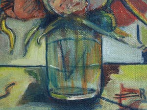 R. Kleijn - Olieverf op doek, Bloemstilleven – gesigneerd en ingelijst – ca 1960? kopen? Bied vanaf 40!