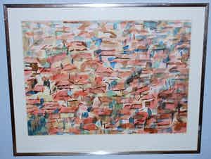 Toon Tap - Zicht op Florence - aquarel 1976 verkocht voor € 40!