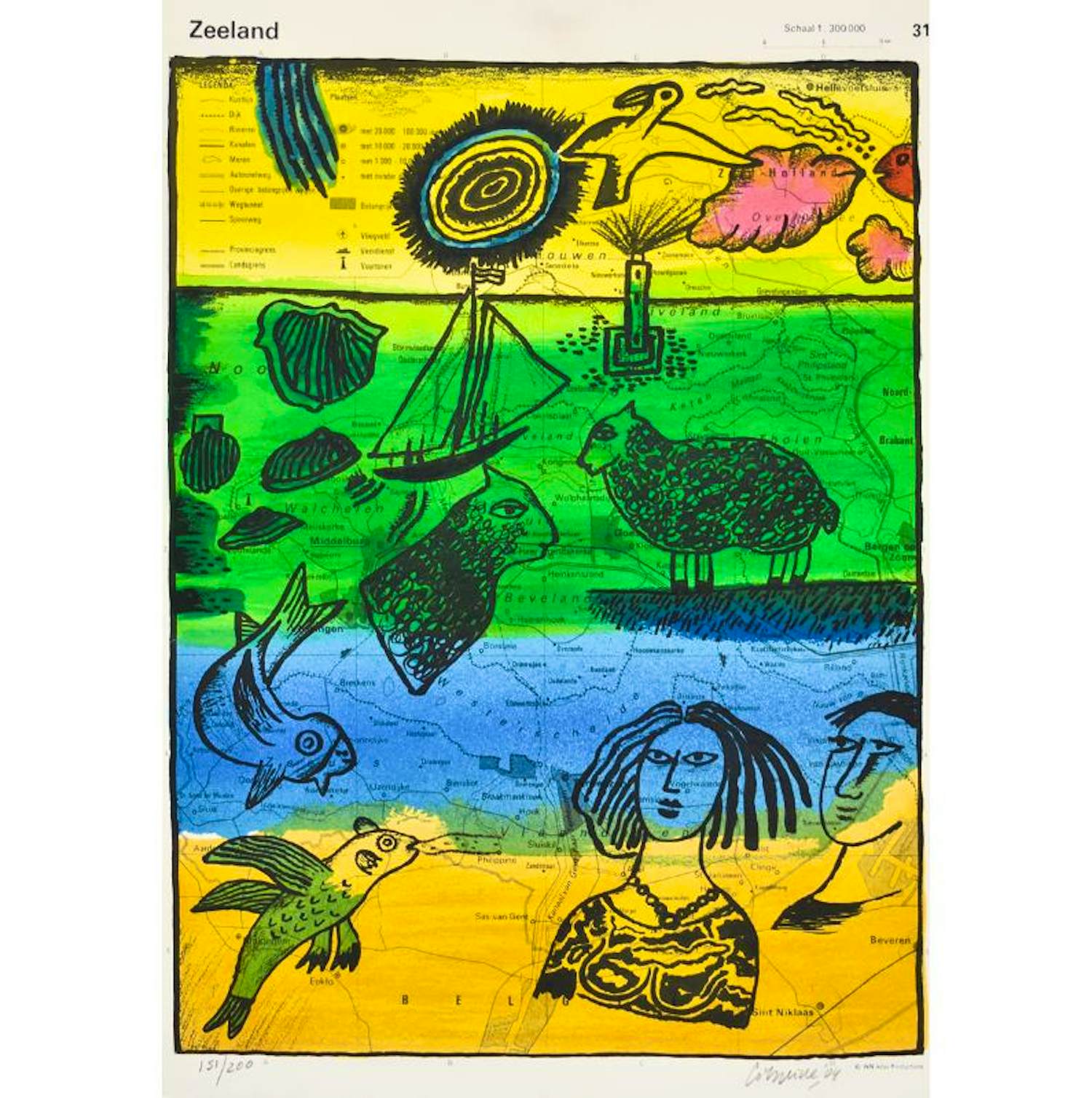 Corneille - Kleurenzeefdruk ZEELAND Handgesigneerd kopen? Bied vanaf 235!