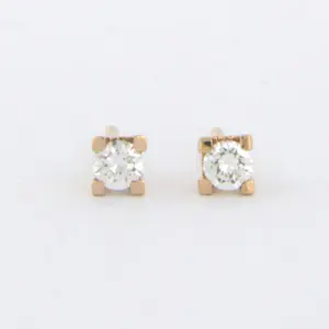 18k rood gouden oorknoppen bezet met briljant geslepen diamant 0.26ct F/G -VS/SI kaufen? Bieten Sie von 275!