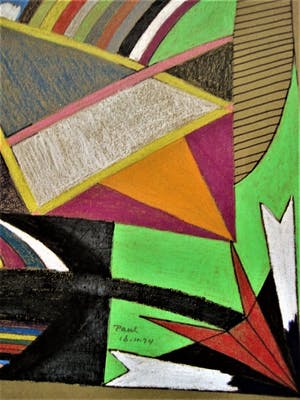 Paul Koning - Bijzonder Psychedelisch 1974 Pastel krijt "Labyrinth" gesigneerd kopen? Bied vanaf 10!