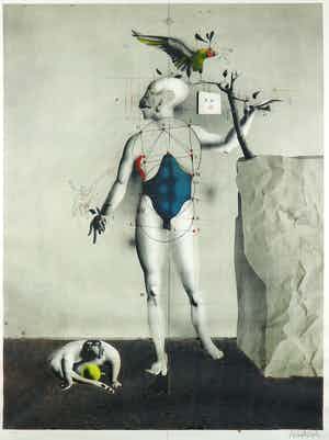Paul Wunderlich - Litho, Zonder titel - Ingelijst verkocht voor € 50!