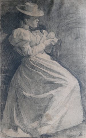 Casper Johannes Kampmeijer - Dame met hoed kopen? Bied vanaf 60!