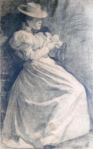 Casper Johannes Kampmeijer - Dame met hoed verkocht voor € 60!