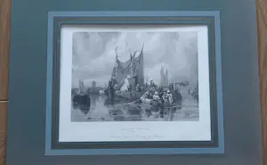 Buy Joseph Clayton Bentley - Antieke staalgravure River Dorte, Holland (Dordrecht) – ca. 1830? Bid from 70!