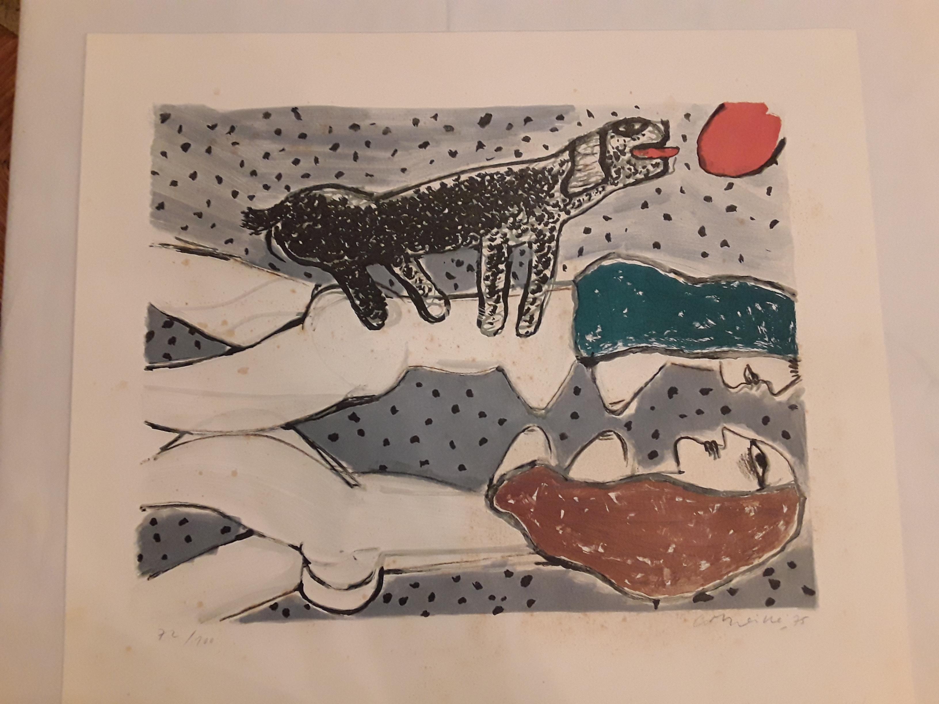 Corneille - Litho van Corneille 1975 verkocht voor € 90!