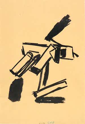 Chris de Bueger - Inkttekening, Abstracte compositie verkocht voor € 35!