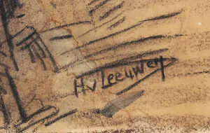 Henk van Leeuwen - Pastel op papier, Zonder titel - Ingelijst kopen? Bied vanaf 1!