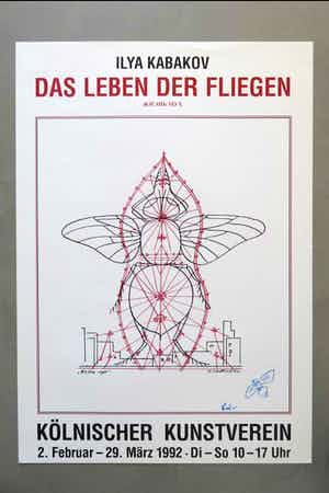 Ilya Kabakov - "das Leben der Fliegen " met kleine tekening met viltstift verkocht voor € 100!