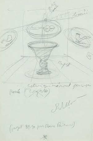 Luca Maria Patella - Potlood- en pentekening, Celui qui ... - Ingelijst kopen? Bied vanaf 1!