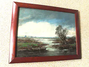 Hendrik Cornelis Kranenburg - Olieverf - Landschap met watertje en bootje kopen? Bied vanaf 65!