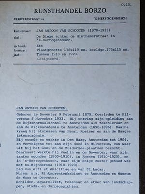 Jan Antonius van Schooten - De Dieze achter de Hinthamerstraat in s-Hertogenbosch. kopen? Bied vanaf 45!